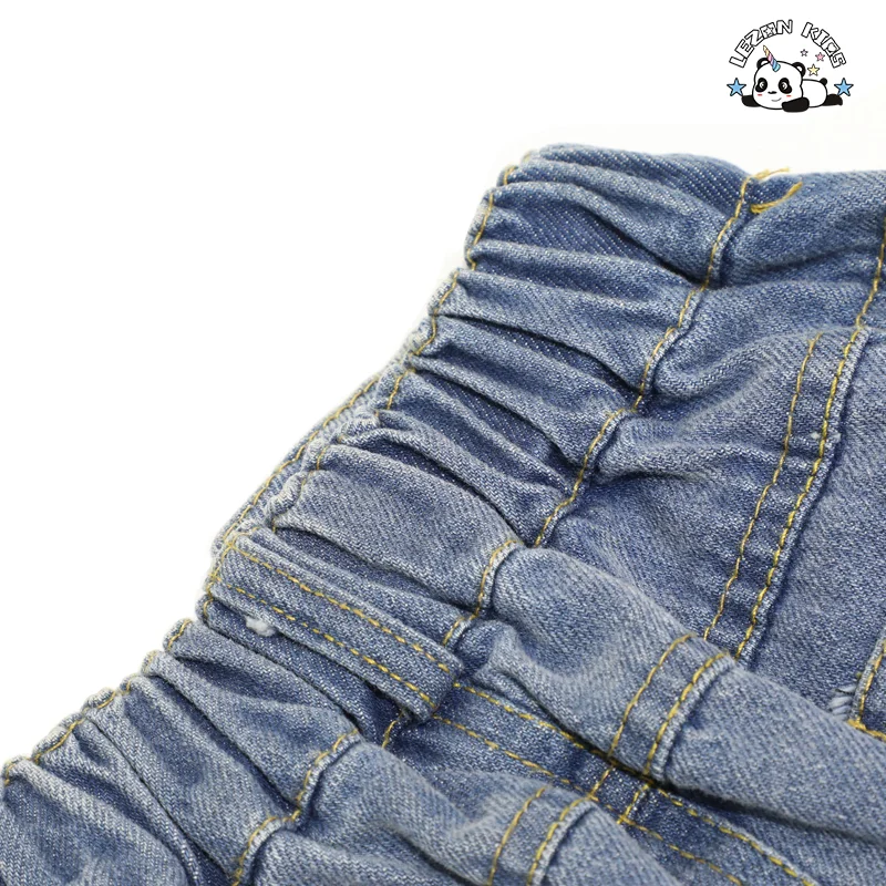 LEZONKIDS - OEM Custom Design A-Line Children Denim Skirt Hand Make Gems 2-14 Years Girls Denim Skirt